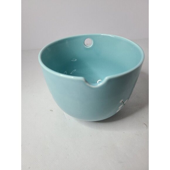 Vintage Light Blue Floral Asian Ceramic Planter Flower Pot Decorative Glossy - Picture 4 of 9